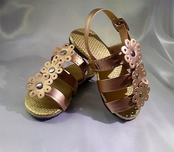 sandalias para niña color cobre